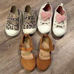 Old Navy Leopard, Suede Flats and Pink Heart Sneakers Set